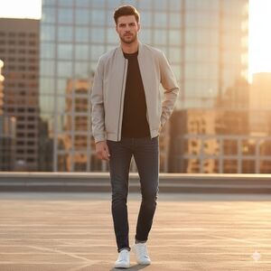 Kenneth Cole New York Stone Bomber Jacket – Size Medium, New With Tags